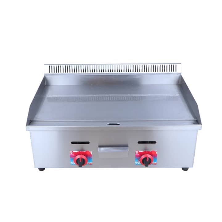 Plancha Professionnelle à Gaz Double Feu LPG/PNG - Plaque Inox 8mm 73x40cm HORECA