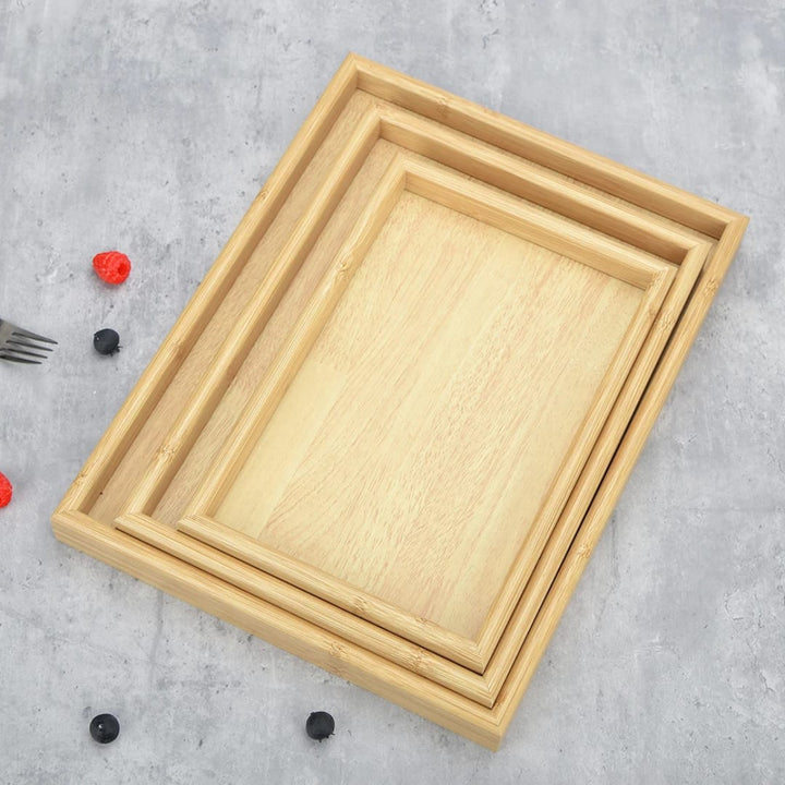 Plateau de Service en Bois Naturel - 3 Tailles Disponibles