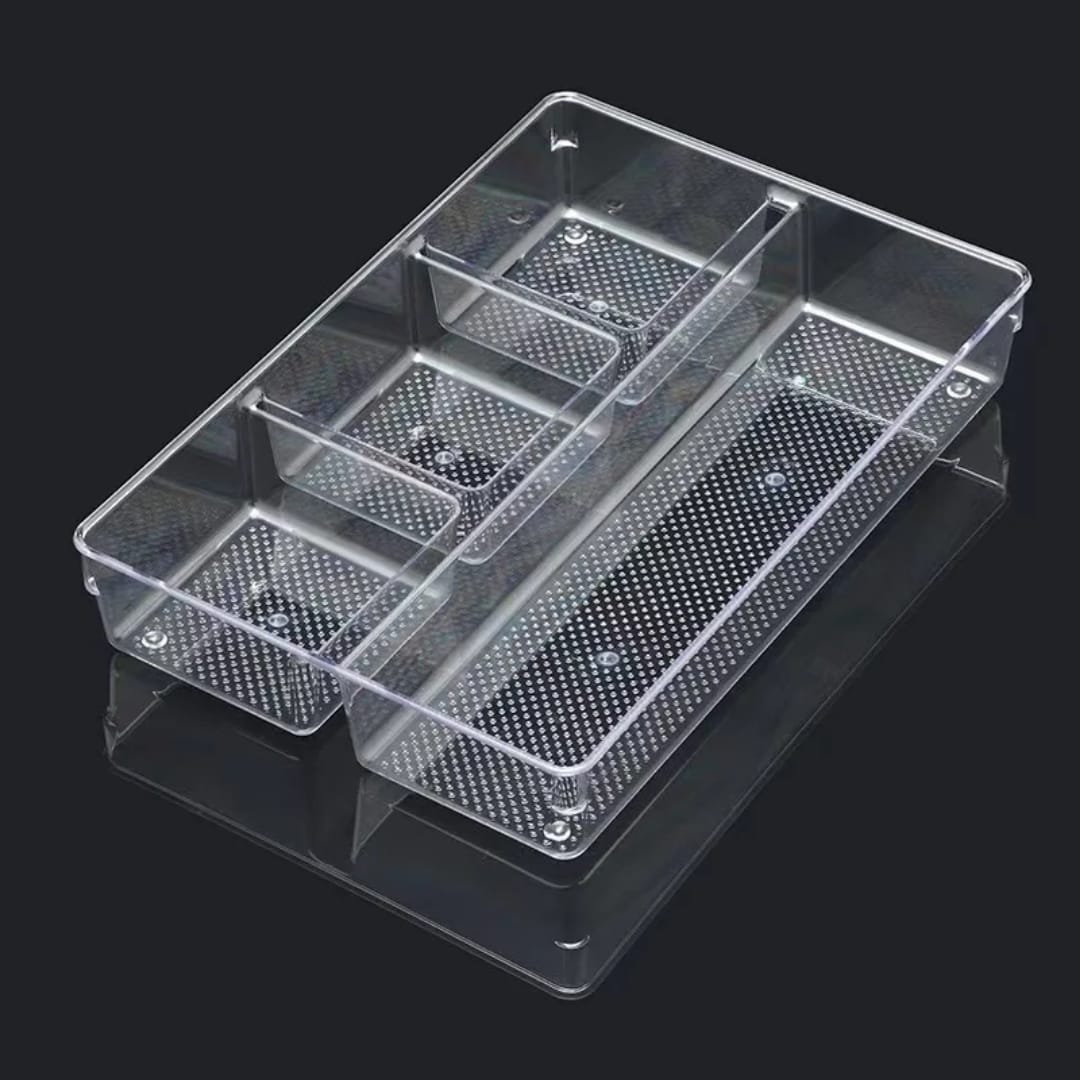 Organisateur de Tiroir Transparent Multi-Compartiments - Rangement Cuisine Frigo Salle de Bain