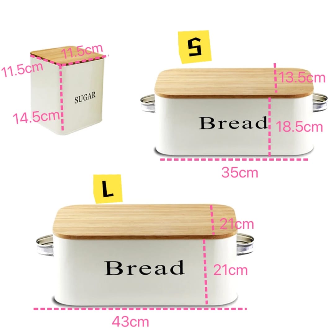 Ensemble Rangement Cuisine 4 Pièces avec Couvercle Bambou - Boîtes Pain Thé Café Sucre Sénégal
