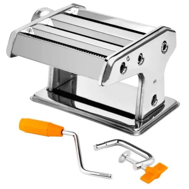 Machine à Pâtes Manuelle en Inox - Laminoir 3 Rouleaux pour Pâtes Fraîches Maison