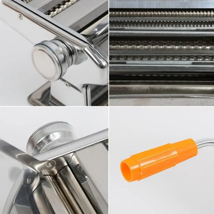 Machine à Pâtes Manuelle en Inox - Laminoir 3 Rouleaux pour Pâtes Fraîches Maison