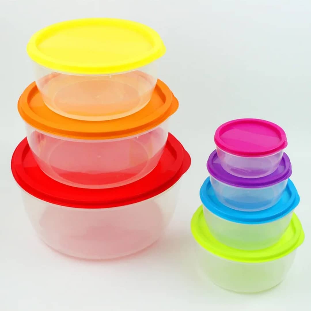 Set de 7 Bols de Conservation avec Couvercles Colorés Arc-en-Ciel - Rangement Cuisine Hermétique