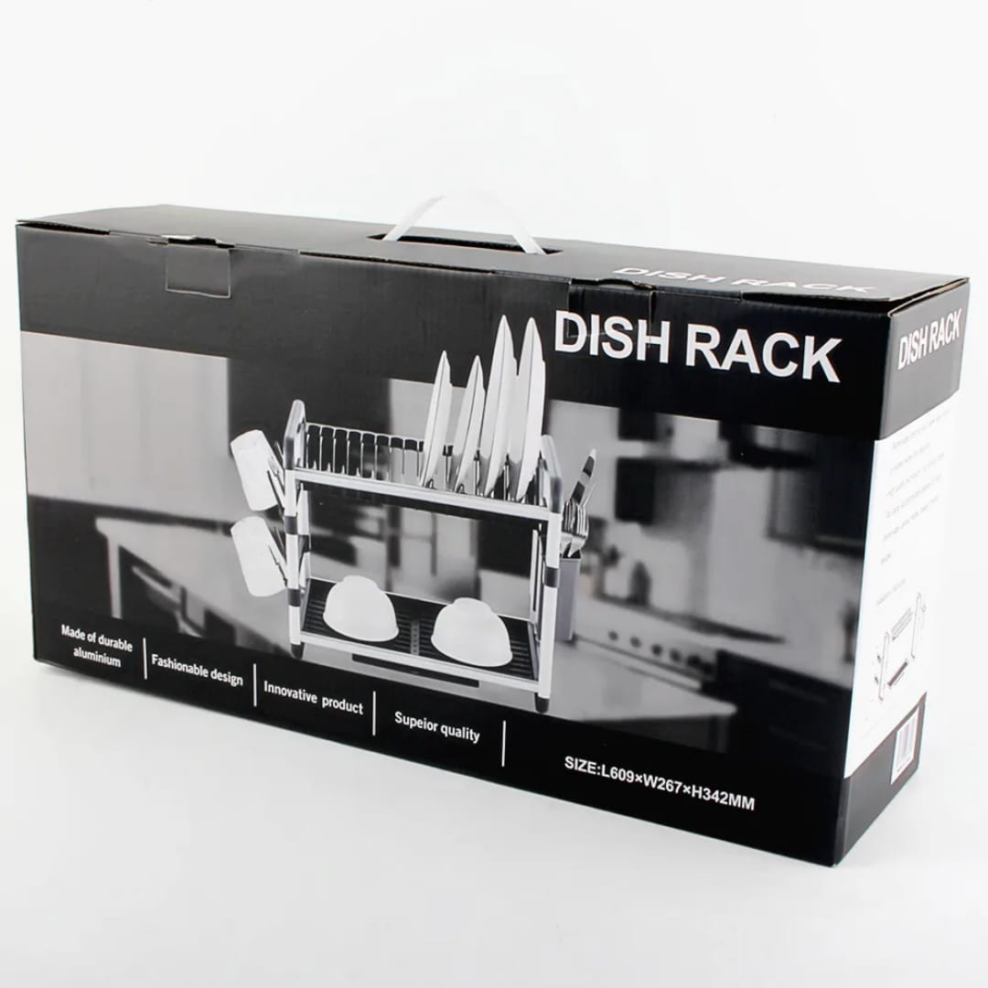 Égouttoir à Vaisselle 2 Niveaux SX-842 - Aluminium Anti-Rouille - Rangement Cuisine