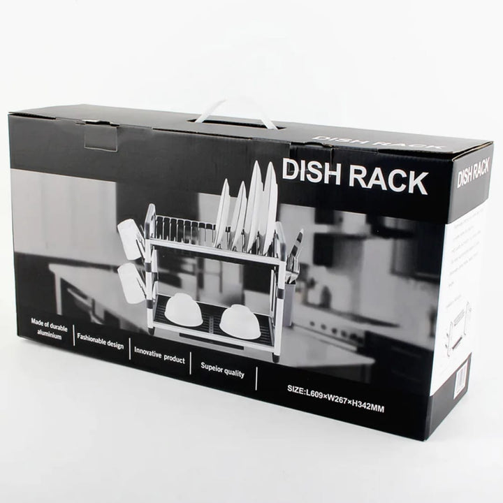 Égouttoir à Vaisselle 2 Niveaux SX-842 - Aluminium Anti-Rouille - Rangement Cuisine