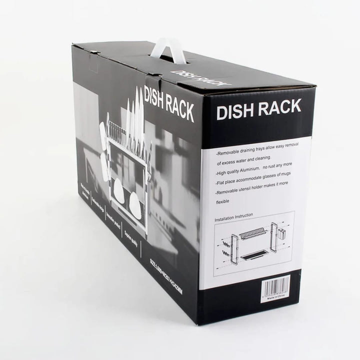 Égouttoir à Vaisselle 2 Niveaux SX-842 - Aluminium Anti-Rouille - Rangement Cuisine