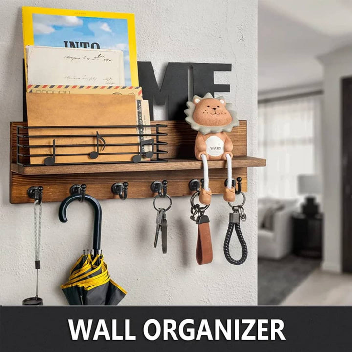 Organisateur Mural HOME avec Crochets et Étagère - Rangement Entrée Clés Courrier Dakar