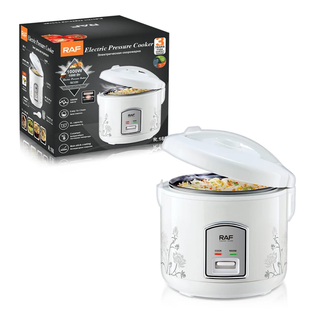 Cuiseur de Riz Électrique RAF R.180 – 5L 1000W Antiadhésif | Maintien au Chaud