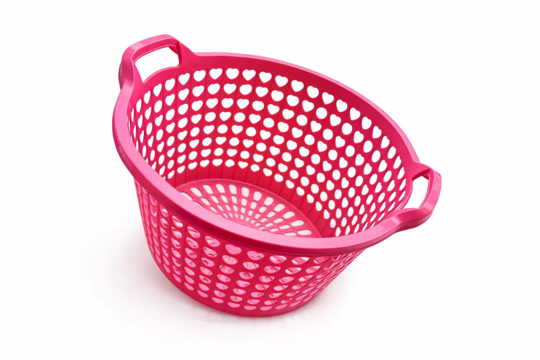 Panier à Linge Rose avec Poignées 47cm - Rangement Pratique pour Lessive