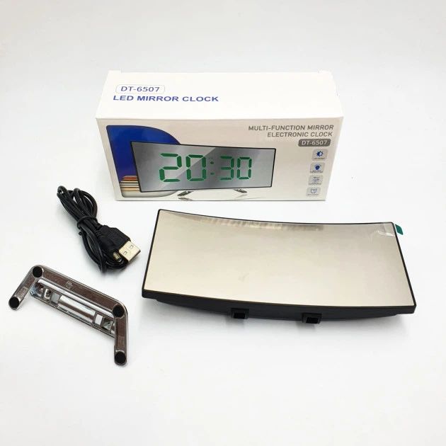 Réveil Miroir LED DT-6507 – Horloge Numérique avec Alarme, Température &amp; Luminosité Réglable