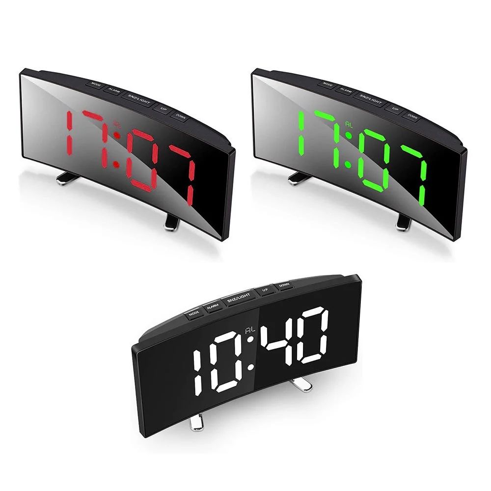 Réveil Miroir LED DT-6507 – Horloge Numérique avec Alarme, Température &amp; Luminosité Réglable