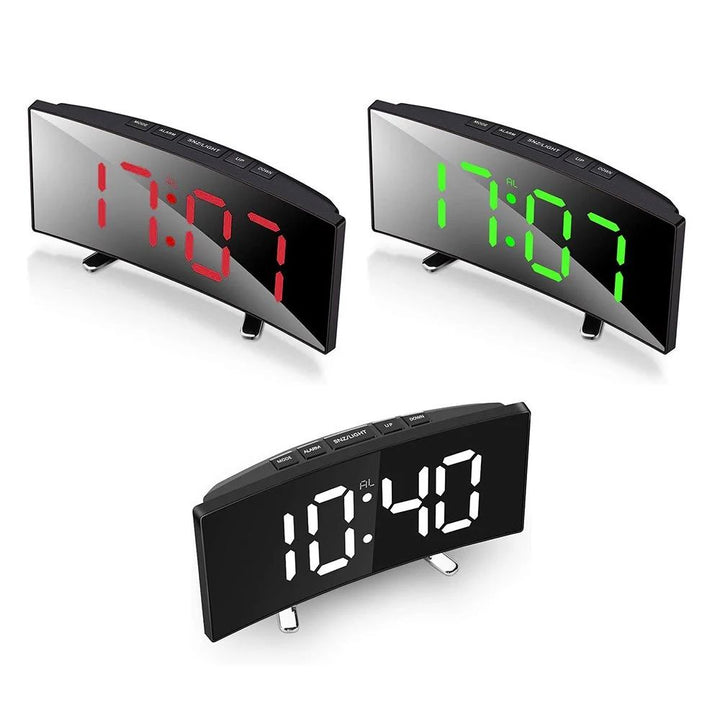 Réveil Miroir LED DT-6507 – Horloge Numérique avec Alarme, Température &amp; Luminosité Réglable