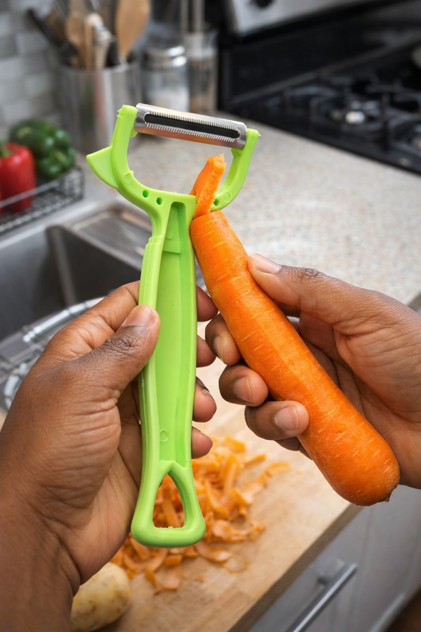 Éplucheur Multifonction Professionnel – Lame Inox Dentelée – Lot de 2 | Cuisine Facile