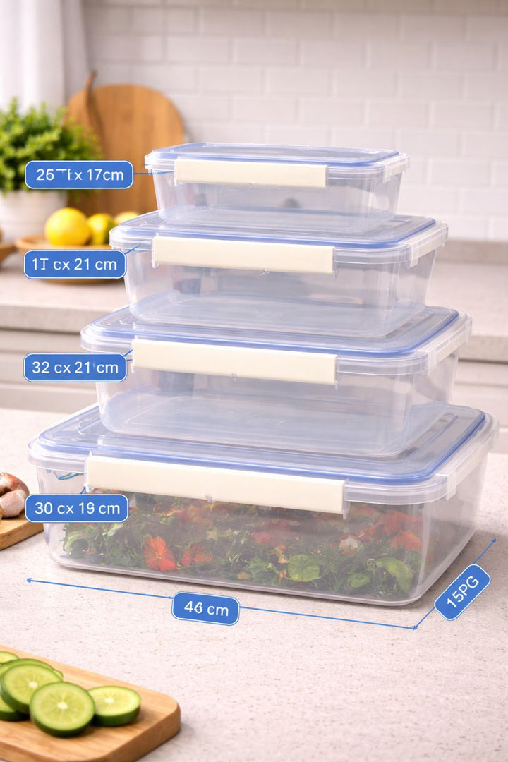 Lot de 4 Boîtes Hermétiques Alimentaires – Conservation Fraîcheur Garantie | La Boutique Secrète