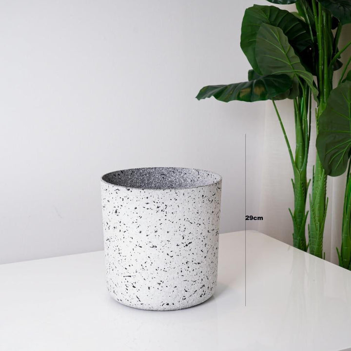 Cache-Pot Cylindrique Effet Granit 29cm – Décoration Intérieure Moderne | La Boutique Secrète