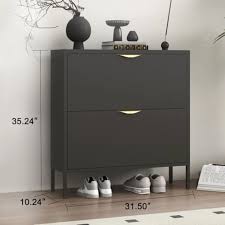 Meuble à Chaussures Métal 2 Abattants – Rangement Entrée Gain de Place | La Boutique Secrète