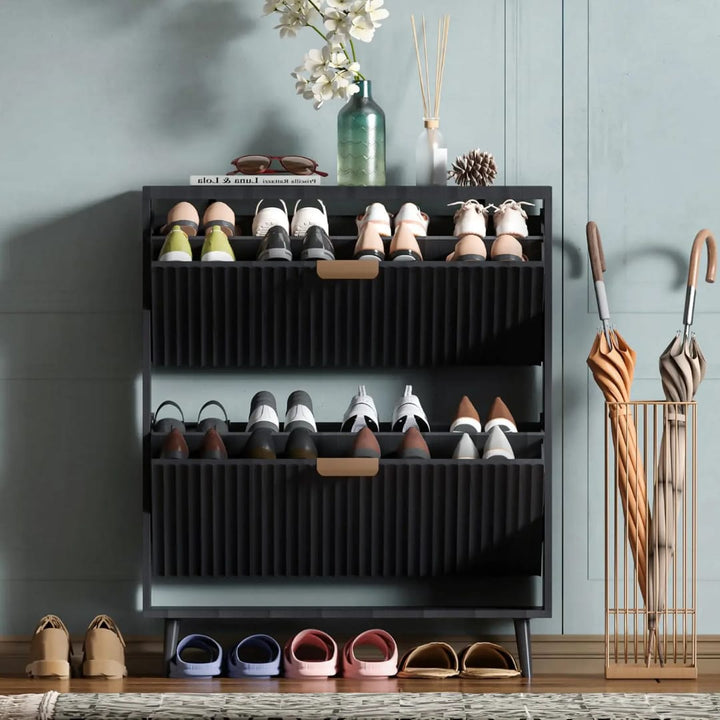 Meuble à Chaussures Métal 2 Abattants – Rangement Entrée Gain de Place | La Boutique Secrète