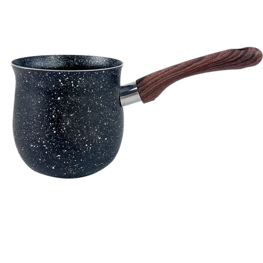 Casserole Turque Antiadhésive Effet Granit 500ml – Manche Imitation Bois | Lait, Café, Sauce