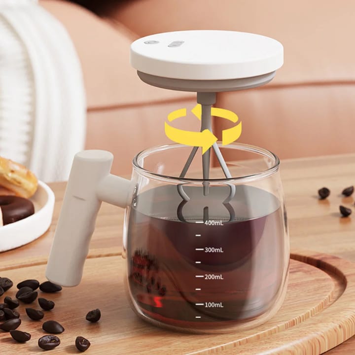 Tasse Mélangeuse Automatique 400ml – Café, Lait &amp; Protéines | Rechargeable