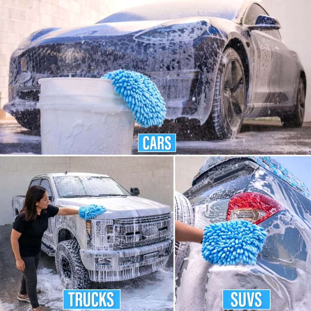 Gant de Lavage Voiture en Microfibre Chenille – Nettoyage Doux &amp; Efficace
