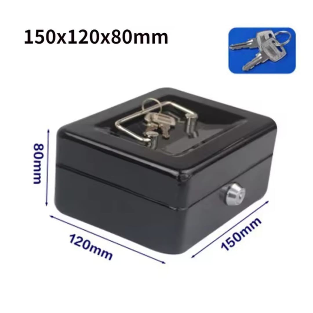 Coffret Caisse Sécurisé à Clé 150x120x80mm – Boîte à Monnaie Métal