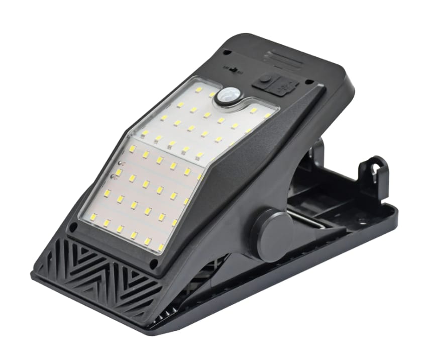 Lampe Solaire LED Détecteur de Mouvement – Clip &amp; Mural IP44 | Recharge USB-C