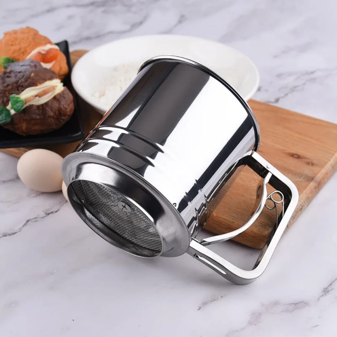Tamis à Farine Inox – Tamiseur Manuel Professionnel pour Pâtisserie &amp; Boulangerie