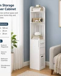 Colonne de Rangement Étroite 120 cm – Salle de Bain &amp; Couloir