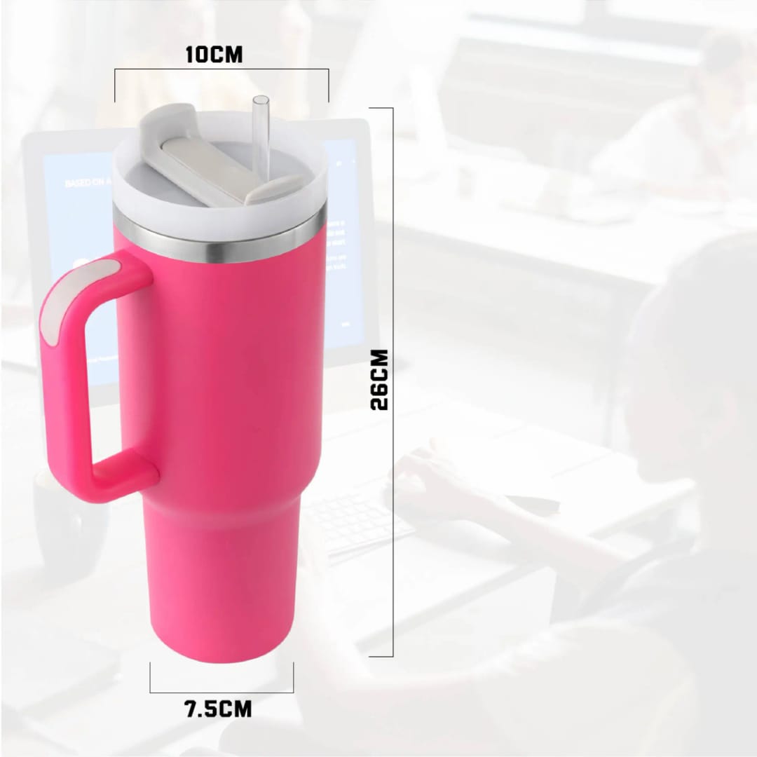 Gobelet Isotherme 1200 mL – Grande Capacité avec Poignée &amp; Paille | Acier Inoxydable BPA-Free