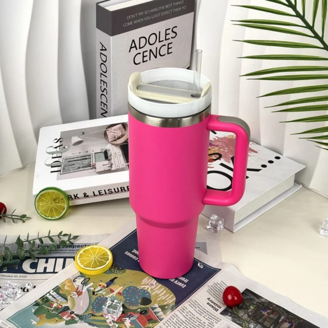 Gobelet Isotherme 1200 mL – Grande Capacité avec Poignée &amp; Paille | Acier Inoxydable BPA-Free