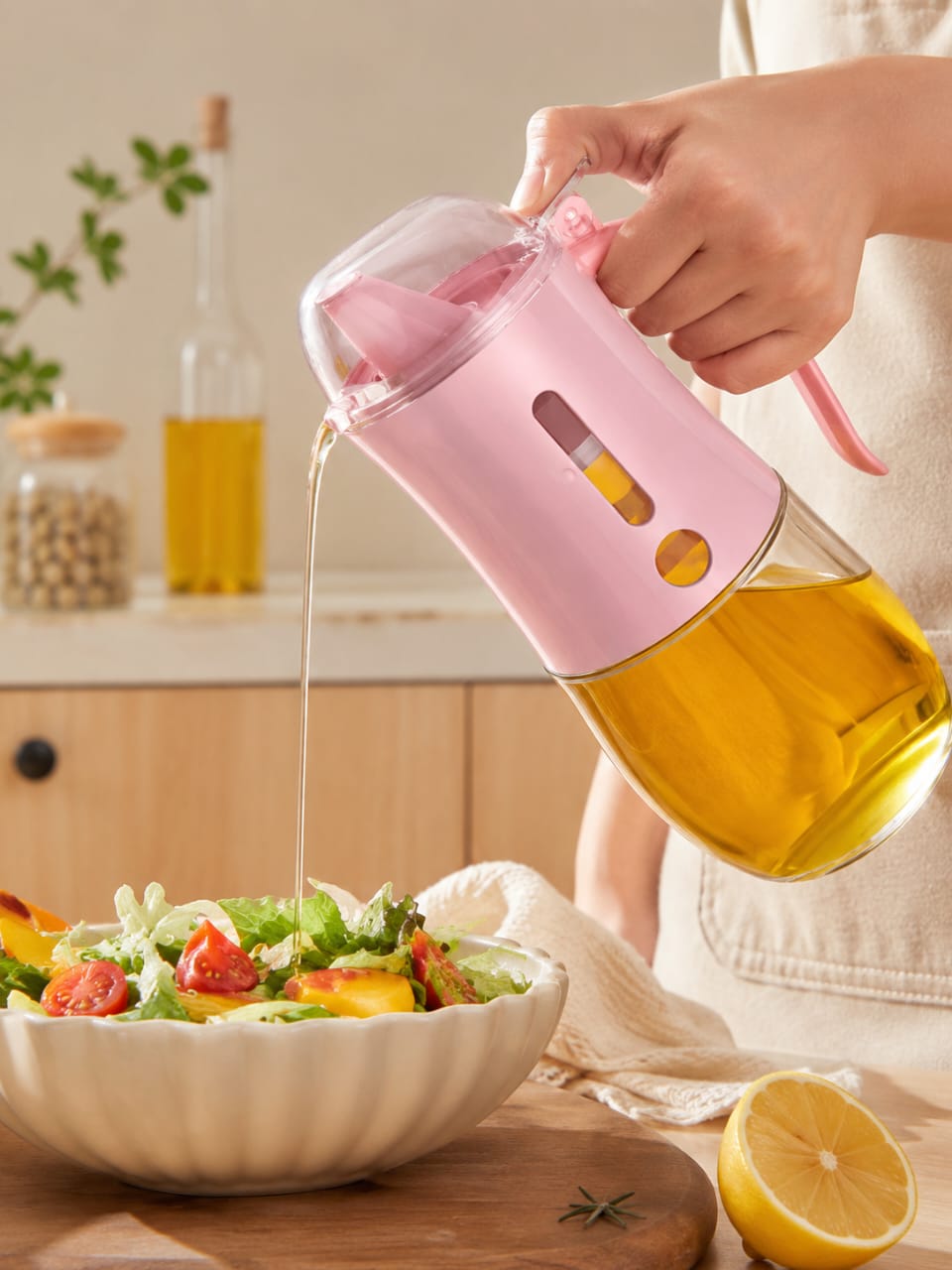 Pot à Huile en Verre LONGSTAR 500ml – Bec Verseur Anti-Goutte | Cuisine Propre &amp; Organisée