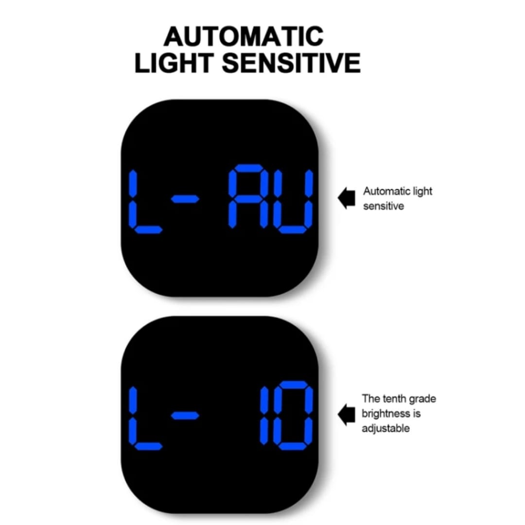 Horloge Murale LED Grand Format avec Télécommande – Heure, Date, Température &amp; Humidité