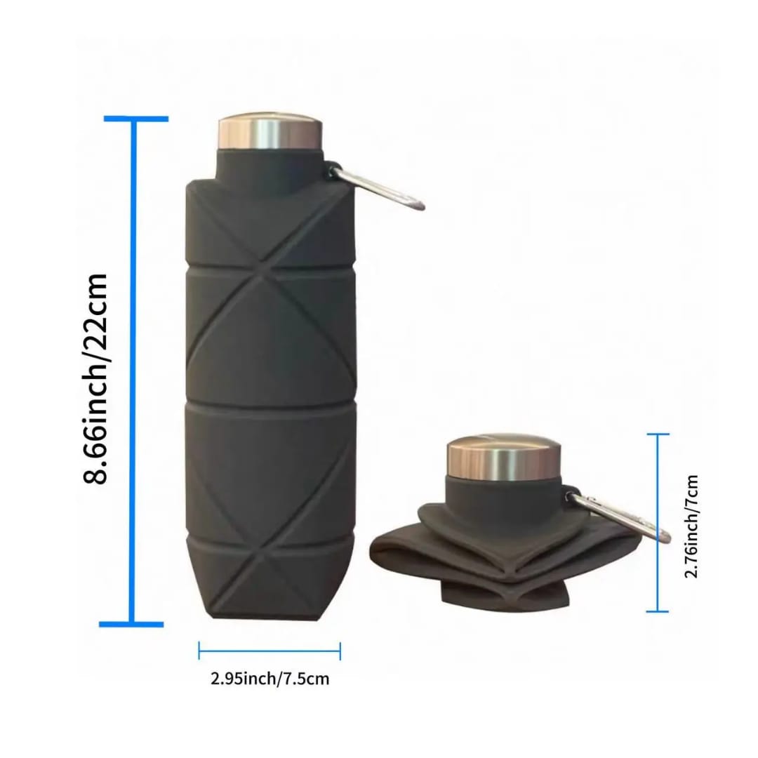 Gourde Pliable en Silicone 600ml – Légère, Compacte &amp; Réutilisable