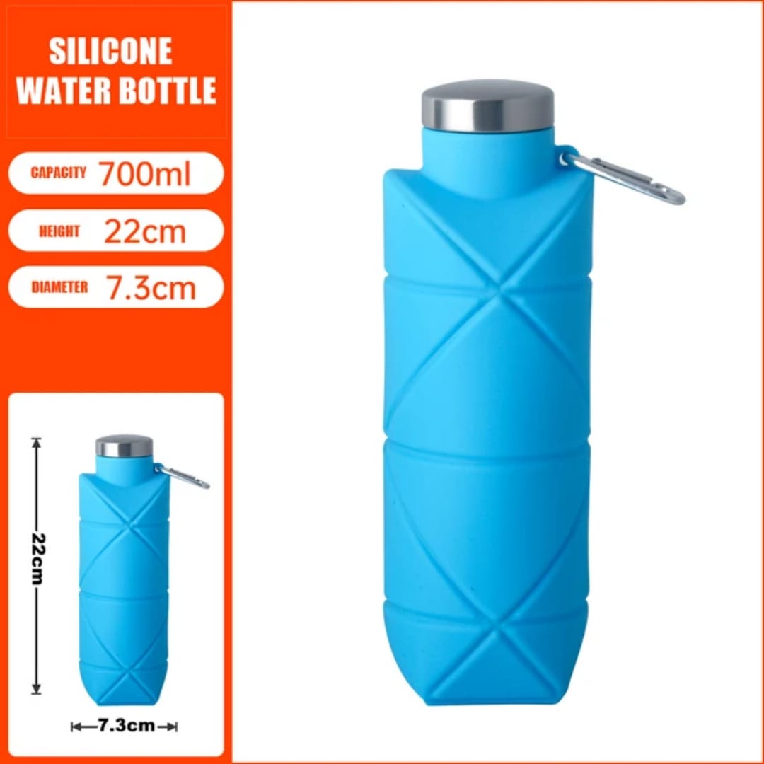 Gourde Pliable en Silicone 600ml – Légère, Compacte &amp; Réutilisable