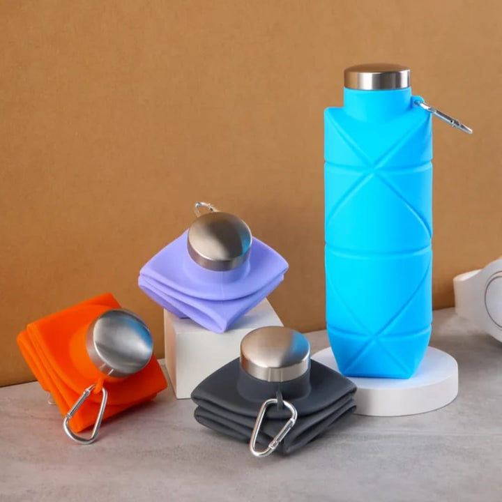Gourde Pliable en Silicone 600ml – Légère, Compacte &amp; Réutilisable