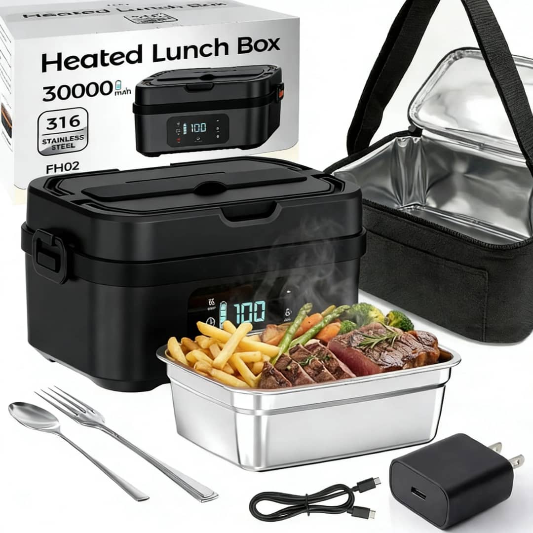 Lunch Box Chauffante Électrique 30 000 mAh – Acier Inox 316 | La Boutique Secrète
