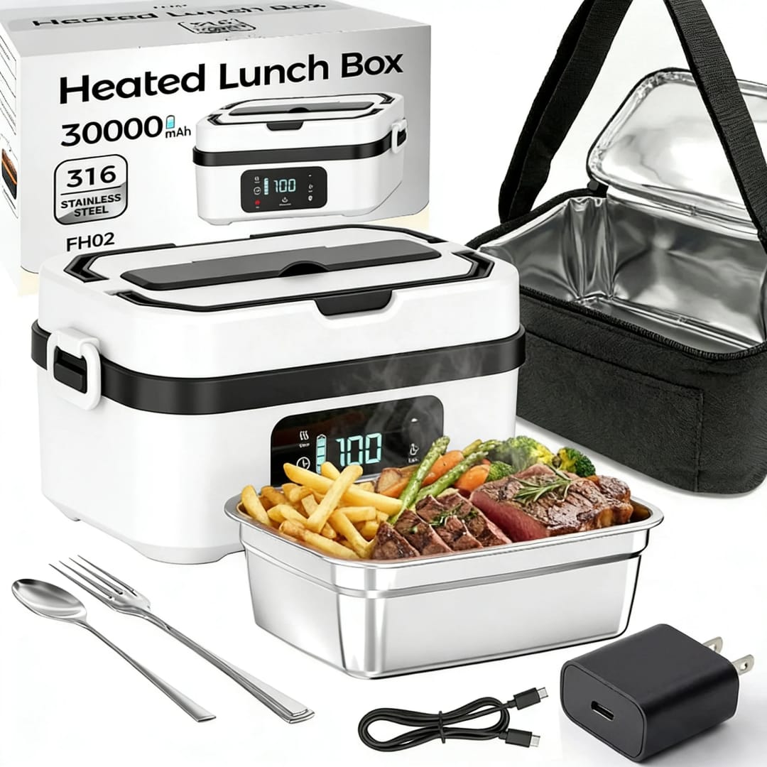 Lunch Box Chauffante Électrique 30 000 mAh – Acier Inox 316 | La Boutique Secrète