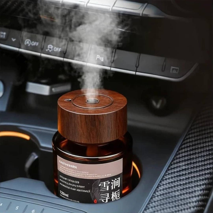 Diffuseur Aromatique Ultrasonique 120ml – Design Bois &amp; Verre Ambré | Ambiance Maison