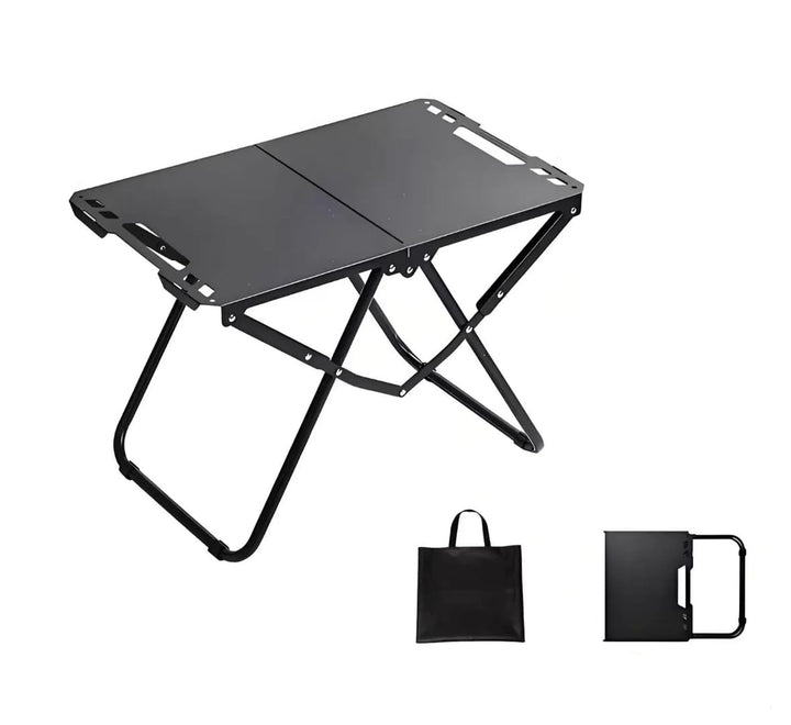 Table Pliante Ultra-Compacte Noire – Camping, Salon &amp; Bureau | Rangement Instantané
