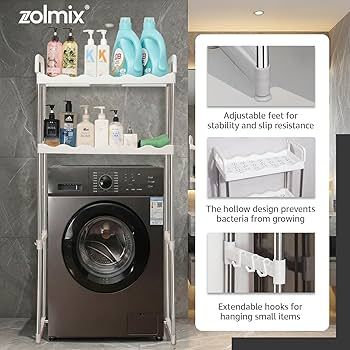 Étagère sur Machine à Laver 2 Niveaux – Rangement Salle de Bain Réglable | La Boutique Secrète