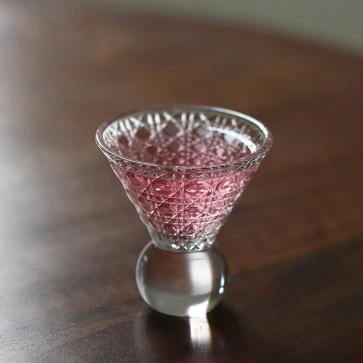Verre Cocktail Cristal Taillé Ball Base — Coupe Martini Luxe