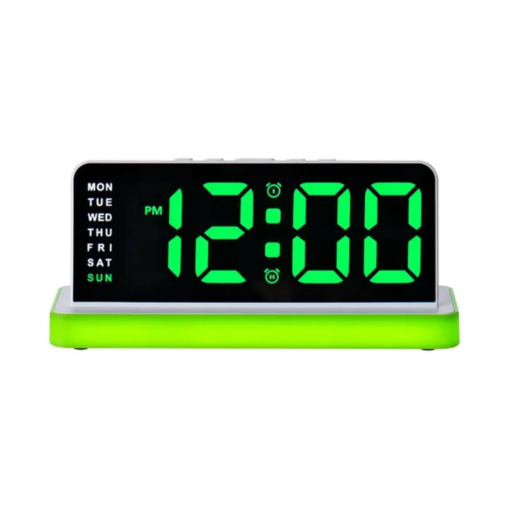 Réveil Digital LED Multicolore avec Affichage Jour &amp; Heure — Horloge de Bureau Moderne