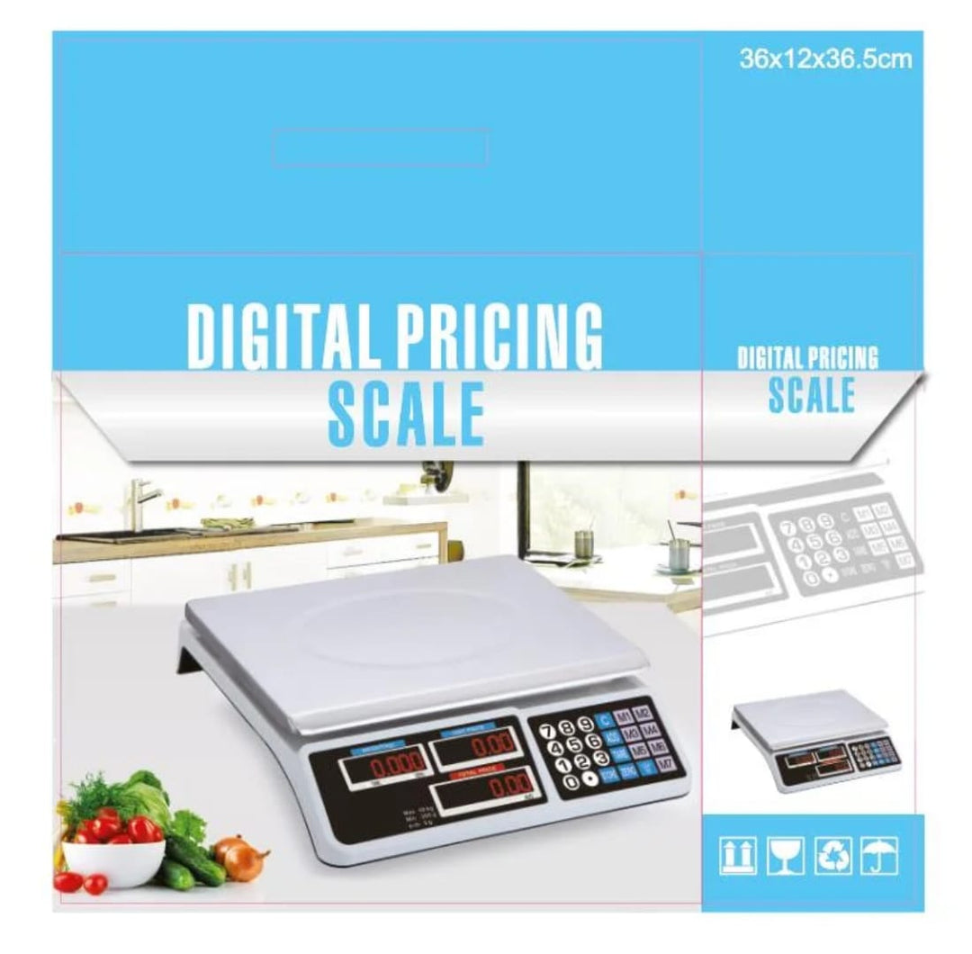 Balance Digitale Professionnelle 40kg — Pesée Précise &amp; Calcul de Prix Automatique