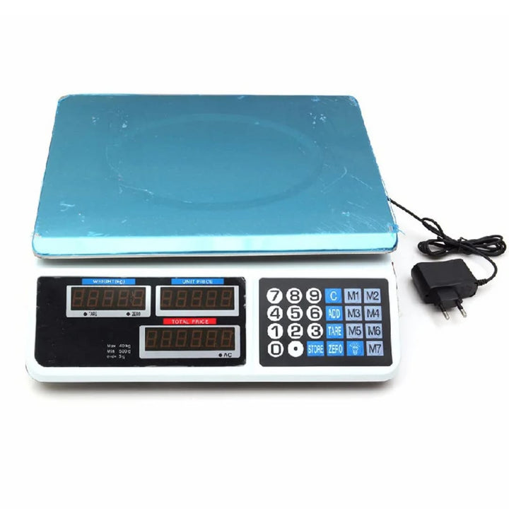 Balance Digitale Professionnelle 40kg — Pesée Précise &amp; Calcul de Prix Automatique