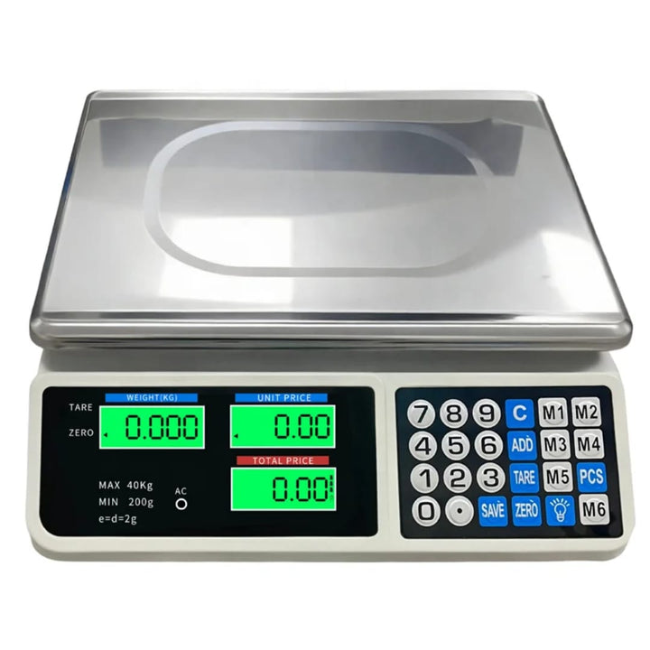 Balance Digitale Professionnelle 40kg — Pesée Précise &amp; Calcul de Prix Automatique