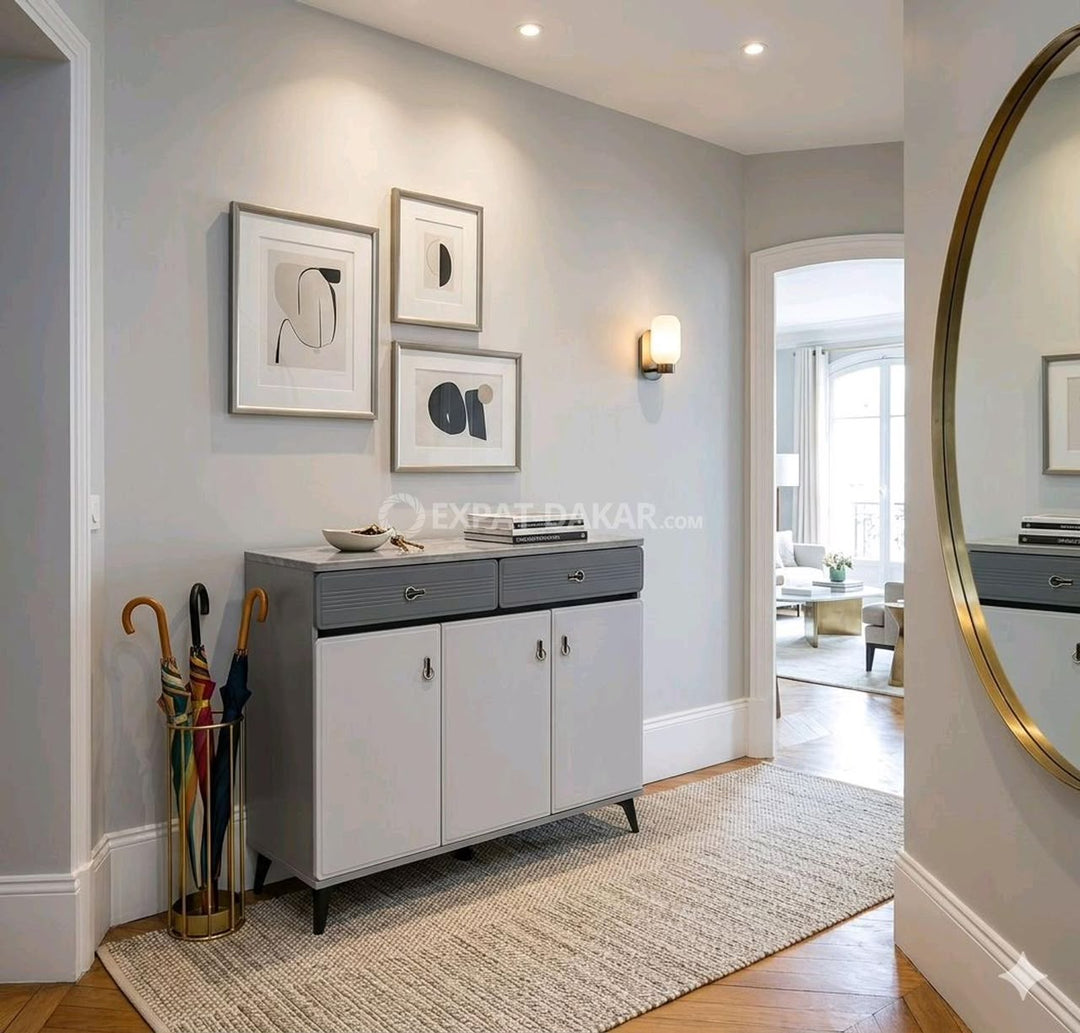 Meuble Chaussures 3 Portes avec Tiroirs – Rangement Entrée Design Moderne