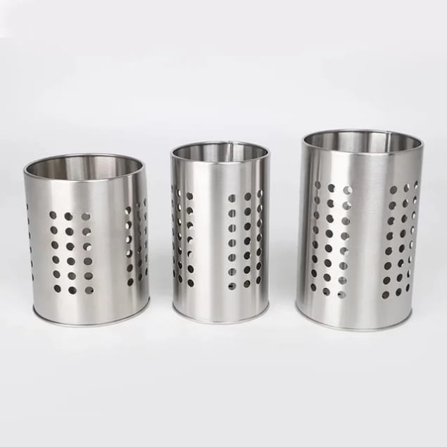 Set de 3 Porte-Ustensiles en Inox – Rangement Cuisine Élégant &amp; Hygiénique