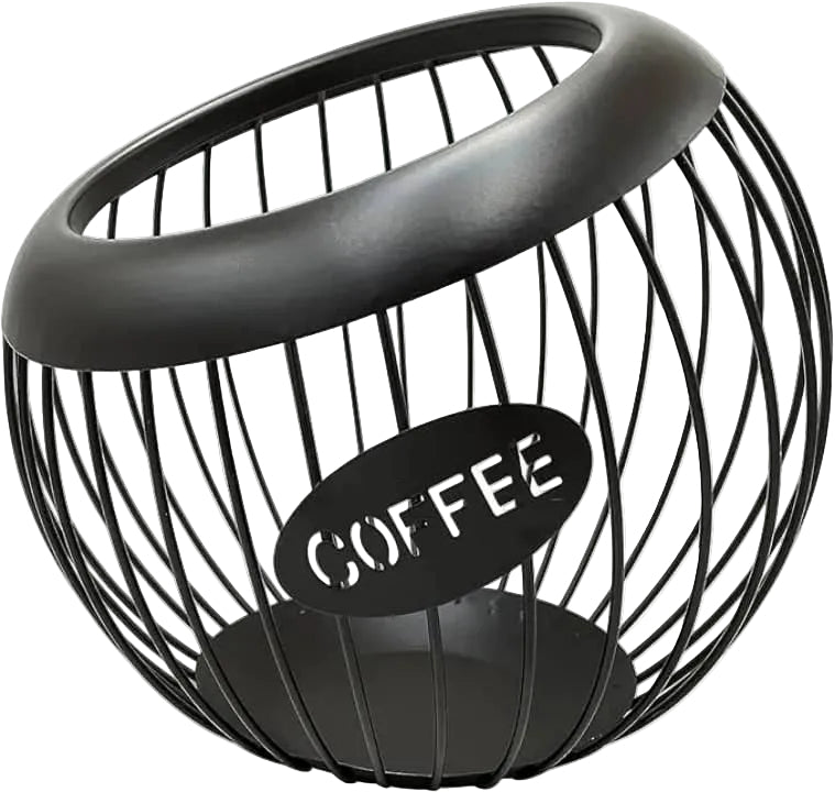 Panier Rangement Capsules Café en Métal Noir - Grande Capacité 100+ Capsules