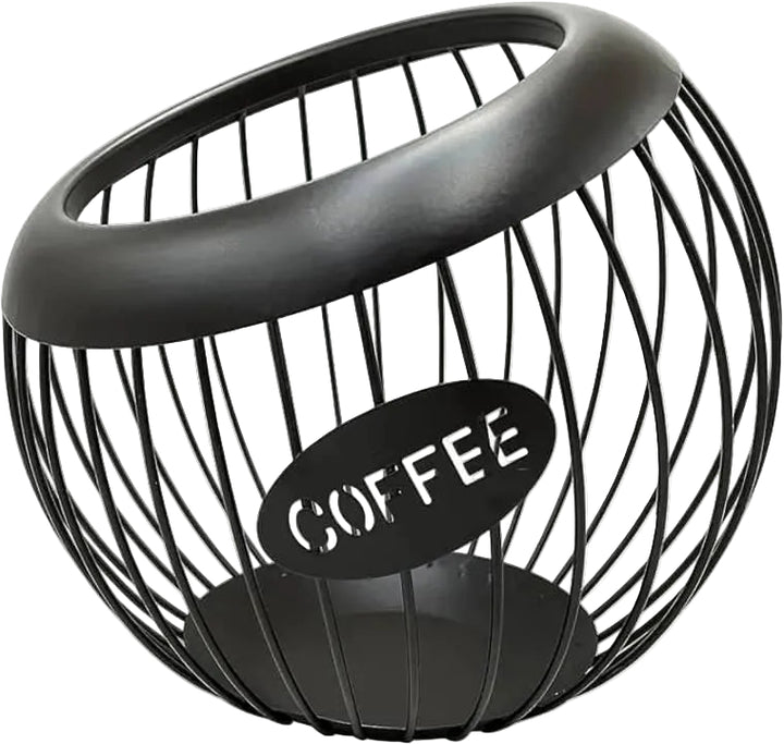 Panier Rangement Capsules Café en Métal Noir - Grande Capacité 100+ Capsules