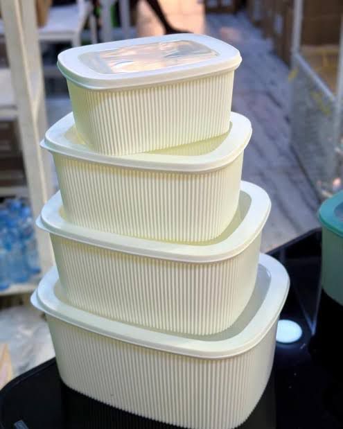 Set 4 Boîtes Rangement Cuisine Hermétiques - 1,2L à 6L - Anti-Odeurs Frigo